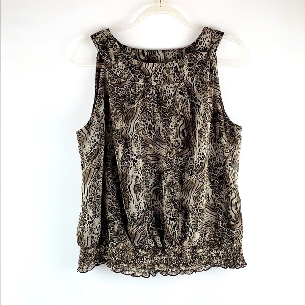 HALO Cheetah Tiger Animal Print Sleeveless Blouse